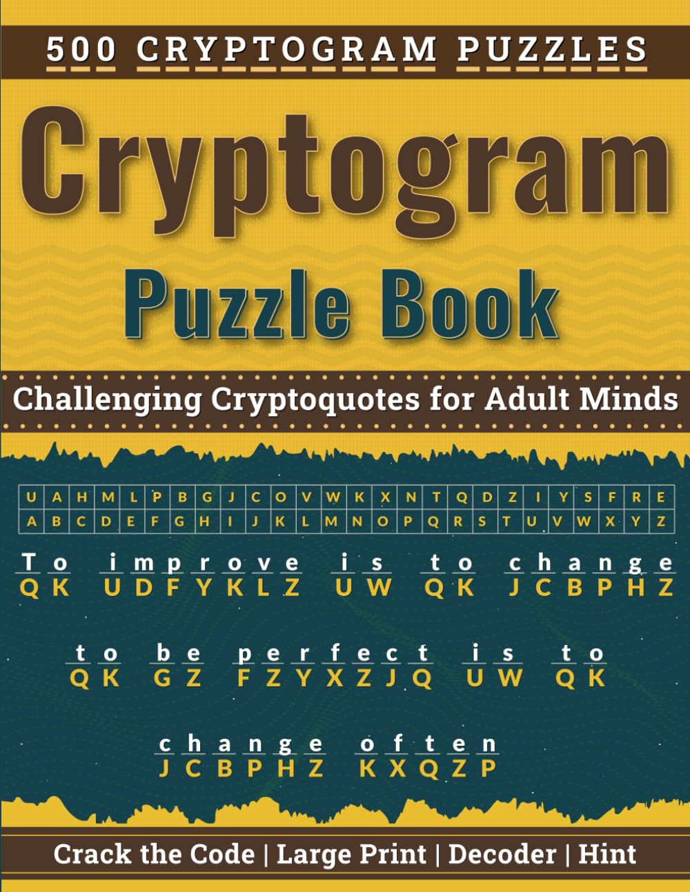 Cryptogram Puzzle Book: 500 Cryptoquotes - recommended cryptogram book